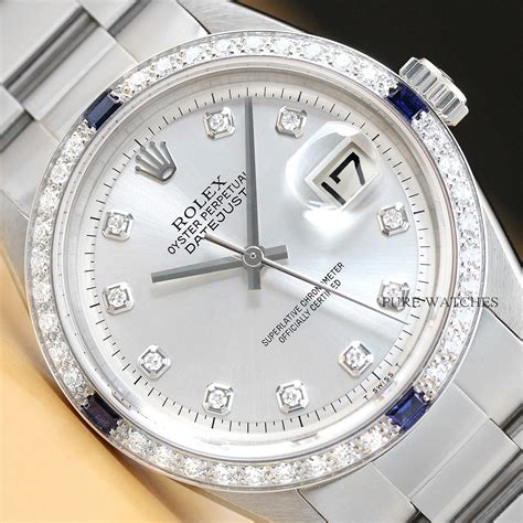 rolex stainless datejust silver diamond marker|rolex datejust watches.